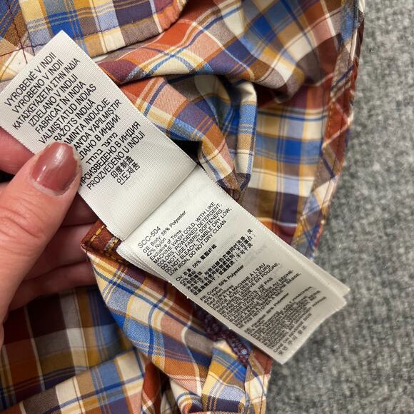 Marmot For Life Shirt Mens Medium Multicolor Plaid Pocket Short Sleeve Button-Up - Picture 7 of 10